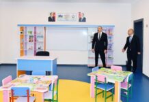 Prezident İlham Əliyev paytaxtın Binəqədi rayonunda yeni inşa olunan 335 nömrəli məktəbin açılışında iştirak edib