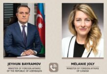 Ceyhun Bayramov: “Ermənistanın məqsədyönlü təxribatları silsilə xarakter daşıyır” Azərbaycan Respublikasının xarici işlər naziri Ceyhun Bayramov və Kanadanın xarici işlər naziri Melani Joli