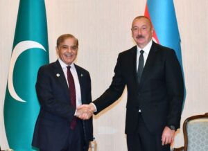 Səmərqənddə Azərbaycan Respublikasının Prezidenti İlham Əliyevin Pakistan İslam Respublikasının Baş naziri Şahbaz Şərif ilə görüşü