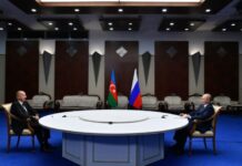 Azərbaycan Prezidenti İlham Əliyev və Rusiya Prezidenti Vladimir Putin Astanada görüşüblər Oktyabrın 13-də Astanada Azərbaycan Respublikasının Prezidenti İlham Əliyevin Rusiya Federasiyasının Prezidenti Vladimir Putinlə görüşü olub