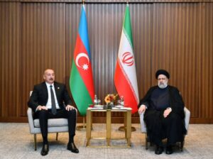 Oktyabrın 13-də Azərbaycan Respublikasının Prezidenti İlham Əliyevin Astanada İran İslam Respublikasının Prezidenti Seyid İbrahim Rəisi ilə görüşü olub
