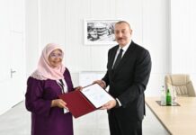 Prezident İlham Əliyev BMT-nin Məskunlaşma Proqramının icraçı direktorunu qəbul edib Azərbaycan Respublikasının Prezidenti İlham Əliyev oktyabrın 5-də Ağdamda BMT-nin Məskunlaşma Proqramının (UN-HABITAT) icraçı direktoru xanım Maimuna Mohd Şərifi qəbul edib