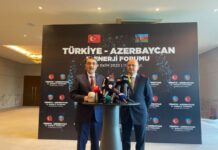 Azərbaycanın və Türkiyənin energetika nazirləri mediaya birgə açıqlama veriblər Pərviz Şahbazov və Fatih Dönməz