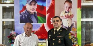 Müəllimlər Günü münasibətilə Vətən müharibəsi şəhidinin müəllim ailəsi ziyarət olunub