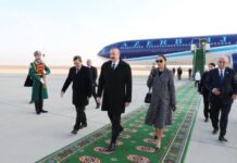 Azərbaycan Prezidenti İlham Əliyev Türkmənistana işgüzar səfərə gəlib