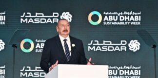 Birləşmiş Ərəb Əmirliklərinin paytaxtında keçirilən Əbu-Dabi Dayanıqlılıq Həftəsinin rəsmi açılışında çıxışı zamanı Azərbaycan Prezidenti İlham Əliyev