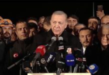 Türkiyə Prezidenti Rəcəb Tayyib Ərdoğan zəlzələlərin baş verdiyi Kahramanmaraşa gəlib