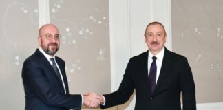 Azərbaycan Respublikasının Prezidenti İlham Əliyev və Avropa İttifaqı Şurasının Prezidenti Şarl Mişel