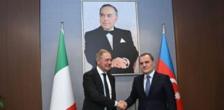 “Made in Italy” naziri Adolfo Urso və Azərbaycanın xarici işlər naziri Ceyhun Bayramov