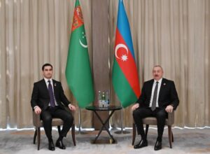 Azərbaycan Prezidenti İlham Əliyev Türkmənistan Prezidenti Sərdar Berdiməhəmmədov ilə görüşüb