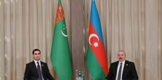 Azərbaycan Prezidenti İlham Əliyev Türkmənistan Prezidenti Sərdar Berdiməhəmmədov ilə görüşüb