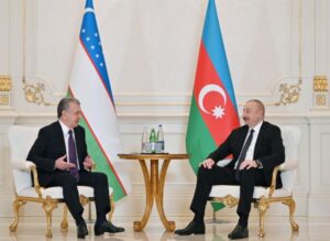 Azərbaycan Prezidenti İlham Əliyev Özbəkistan Prezidenti Şavkat Mirziyoyev ilə görüşüb