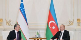 Azərbaycan Prezidenti İlham Əliyev Özbəkistan Prezidenti Şavkat Mirziyoyev ilə görüşüb