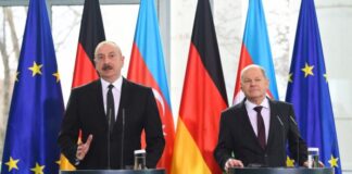Azərbaycan Respublikasının Prezidenti İlham Əliyev və Almaniya Federativ Respublikasının Kansleri Olaf Şolts birgə mətbuat konfransı keçiriblər