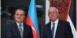 Azərbaycanın xarici işlər naziri Ceyhun Bayramov Fələstinə rəsmi səfəri çərçivəsində bu ölkənin xarici işlər və xaricdə yaşayan fələstinlilər üzrə naziri Riyad Əl-Maliki ilə görüşüb