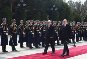 Azərbaycan Respublikasının Prezidenti İlham Əliyev Latviya Respublikasının Prezidenti Egils Levitsi qarşıladı