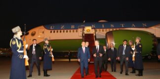 Özbəkistan Prezidenti Şavkat Mirziyoyev Azərbaycana səfərə gəlib