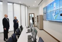 Prezident İlham Əliyev Əmlak Məsələləri Dövlət Xidmətinin yeni inzibati binasının açılışında