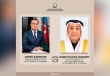 Azərbaycanın xarici işlər naziri Ceyhun Bayramov ilə Körfəz Əməkdaşlıq Şurasının (KƏŞ) Baş katibi Casim Əl-Budeyvi arasında telefon danışığı baş tutub
