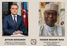 Ceyhun Bayramov sülh üzrə atılan addımlar barədə İƏT-in Baş katibini məlumatlandırıb Azərbaycan Respublikasının xarici işlər naziri Ceyhun Bayramovun İslam Əməkdaşlıq Təşkilatının (İƏT) Baş katibi Hissein Brahim Taha ilə telefon danışığı baş tutub