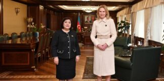 Milli Məclisin sədri Sahibə Qafarova Ukrayna Ali Radasının sədr müavini Olena Kondratiukla görüşüb