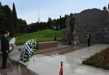 İsrail Prezidenti Fəxri və Şəhidlər xiyabanlarını ziyarət edib