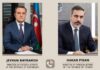 Ceyhun Bayramov Hakan Fidanla regiondakı təhlükəsizlik vəziyyəti müzakirə ediblər Azərbaycan Respublikasının xarici işlər naziri Ceyhun Bayramov və Türkiyə Respublikasının xarici işlər naziri Hakan Fidan