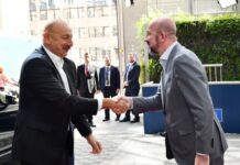 Brüsseldə Prezident İlham Əliyevin Avropa İttifaqı Şurasının Prezidenti Şarl Mişellə görüşü