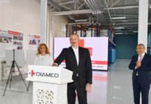 Prezident İlham Əliyev Bakıda “Diamed” dərman istehsalı zavodunun açılışında iştirak edib