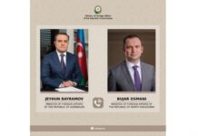 Avqustun 10-da xarici işlər naziri Ceyhun Bayramov ilə Şimali Makedoniyanın xarici işlər naziri və Avropada Təhlükəsizlik və Əməkdaşlıq Təşkilatının (ATƏT) fəaliyyətdə olan sədri Buyar Osmani arasında telefon danışığı olub