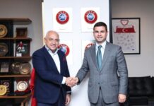 Orxan Məmmədov Türkiyə Futbol Federasiyasının prezidenti ilə görüşüb Azərbaycan Minifutbol Federasiyasının prezidenti və “Zirə” Peşəkar Futbol Klubunun Müşahidə Şurasının sədri Orxan Məmmədov İstanbulda Türkiyə Futbol Federasiyasının prezidenti Mehmet Büyükekşi ilə görüşüb