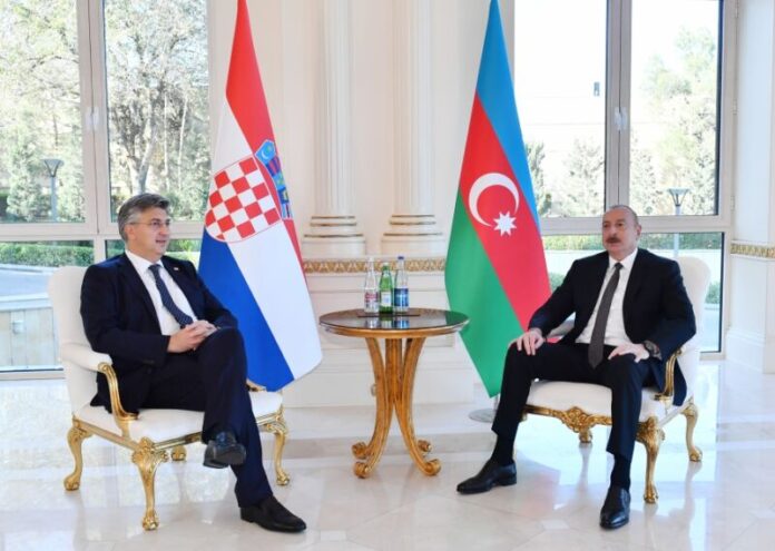 Azərbaycan Prezidenti İlham Əliyevin Xorvatiyanın Baş naziri Andrey Plenkoviç ilə görüşü