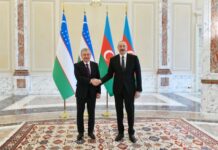 Özbəkistan Prezidenti Azərbaycana dövlət səfəri edəcək Azərbaycan Respublikasının Prezidenti İlham Əliyev noyabrın 24-də Özbəkistan Respublikasının Prezidenti Şavkat Mirziyoyevlə görüşüb