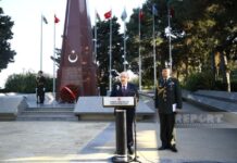 Türkiyənin milli müdafiə naziri Bakıda Türk şəhidliyini ziyarət edib Türkiyənin milli müdafiə naziri Yaşar Gülər