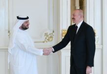 Prezident İlham Əliyev Birləşmiş Ərəb Əmirliklərinin investisiya nazirini qəbul edib Azərbaycan Respublikasının Prezidenti İlham Əliyev dekabrın 15-də Birləşmiş Ərəb Əmirliklərinin investisiya naziri Məhəmməd Həssən Əl Suveydini qəbul edib