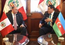 Peru Konqresinin Sədri: “Azərbaycanla əməkdaşlığın inkişafında maraqlıyıq” Peru Konqresinin Sədri Alexandro Soto Reyes ölkəmizin Limadakı səfiri Məmməd Talıbovla görüş