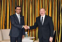 Münxendə Azərbaycan Prezidenti İlham Əliyev ilə BƏƏ-nin sənaye və qabaqcıl texnologiyalar nazirinin görüşü olub Fevralın 17-də Münxendə Azərbaycan Respublikasının Prezidenti İlham Əliyev ilə qarşı tərəfin müraciətinə əsasən Birləşmiş Ərəb Əmirliklərinin (BƏƏ) sənaye və qabaqcıl texnologiyalar naziri Sultan Əhməd Əl-Cabirin görüşü olub