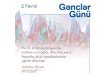 Birinci vitse-prezident Mehriban Əliyeva Azərbaycan Gəncləri Günü münasibətilə paylaşım edib 2 Fevral – Azərbaycan Gəncləri Günü