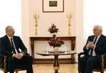 Azərbaycan Prezidenti İlham Əliyevin Almaniya Prezidenti Frank-Valter Ştaynmayer ilə geniş tərkibdə görüşü keçirilib Aprelin 26-da Azərbaycan Respublikasının Prezidenti İlham Əliyevin Almaniya Federativ Respublikasının Prezidenti Frank-Valter Ştaynmayer ilə geniş tərkibdə görüşü keçirilib