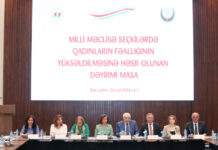 Milli Məclisə seçkilərdə qadınların fəallığının yüksəldilməsinə həsr olunan dəyirmi masa keçirilib Milli Məclisə seçkilərdə qadınların fəallığının yüksəldilməsinə həsr olunan dəyirmi masa keçirilib