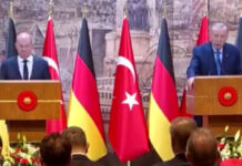 Prezident Ərdoğan Türkiyədə səfərdə olan Almaniya Kansleri ilə birgə mətbuata açıqlama verib Almaniyanın Federal Kansleri Olaf Şolts və Türkiyə Prezidenti Rəcəb Tayyib Ərdoğan