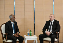 Azərbaycan Prezidenti İlham Əliyev Maldiv Prezidenti ilə görüşüb Azərbaycan Respublikasının Prezidenti İlham Əliyev noyabrın 14-də Maldiv Respublikasının Prezidenti Məhəmməd Muizzu ilə görüşüb