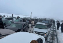 Qazaxıstanda 100-ə yaxın avtomobilin iştirakı ilə zəncirvarı qəza baş verib Qazaxıstanda 100-ə yaxın avtomobilin iştirakı ilə zəncirvarı qəza