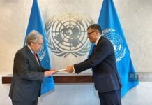 Azərbaycanın BMT yanında yeni təyin olunmuş daimi nümayəndəsi etimadnaməsini Quterreşə təqdim edib Azərbaycanın Birləşmiş Millətlər Təşkilatı (BMT) yanında yeni təyin olunmuş daimi nümayəndəsi Tofiq Musayev etimadnaməsini BMT Baş katibi Antonio Quterreşə təqdim edib