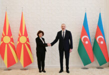 Şimali Makedoniya Prezidenti Qordana Silyanovska-Davkovanın rəsmi qarşılanma mərasimi olub Azərbaycan Prezidenti İlham Əliyev və Şimali Makedoniya Prezidenti Qordana Silyanovska-Davkova