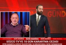 Türkiyədə bir telekanala 10 günlük yayım qadağası tətbiq olunub, daha bir neçə kanal cərimələnib "Sözcü" telekanalı