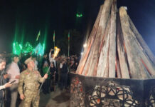 Xankəndidə Novruz tonqalı alovlandırılıb Xankəndidə Novruz tonqalı alovlandırılıb