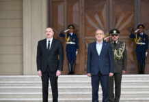 İran Prezidenti Məsud Pezeşkianın rəsmi qarşılanma mərasimi olub Azərbaycan Prezidenti İlham Əliyev və İran Prezidenti Məsud Pezeşkian