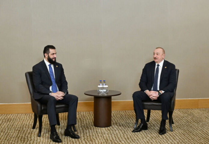 Azərbaycan Respublikasının Prezidenti İlham Əliyevin aprelin 11-də Antalyada Suriya Ərəb Respublikasının keçid dövrü Prezidenti Əhməd Əl Şaraa ilə görüşü