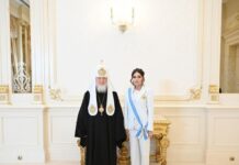 Mehriban Əliyevaya “Müqəddəs Knyaginya Olqa” ordeni təqdim edilib Moskvanın və Bütün Rusiyanın Patriarxı Kirill Rus Pravoslav kilsəsinin I dərəcəli “Müqəddəs Knyaginya Olqa” ordenini Azərbaycanın Birinci vitse-prezidenti və Heydər Əliyev Fondunun prezidenti Mehriban Əliyevaya təqdim edib